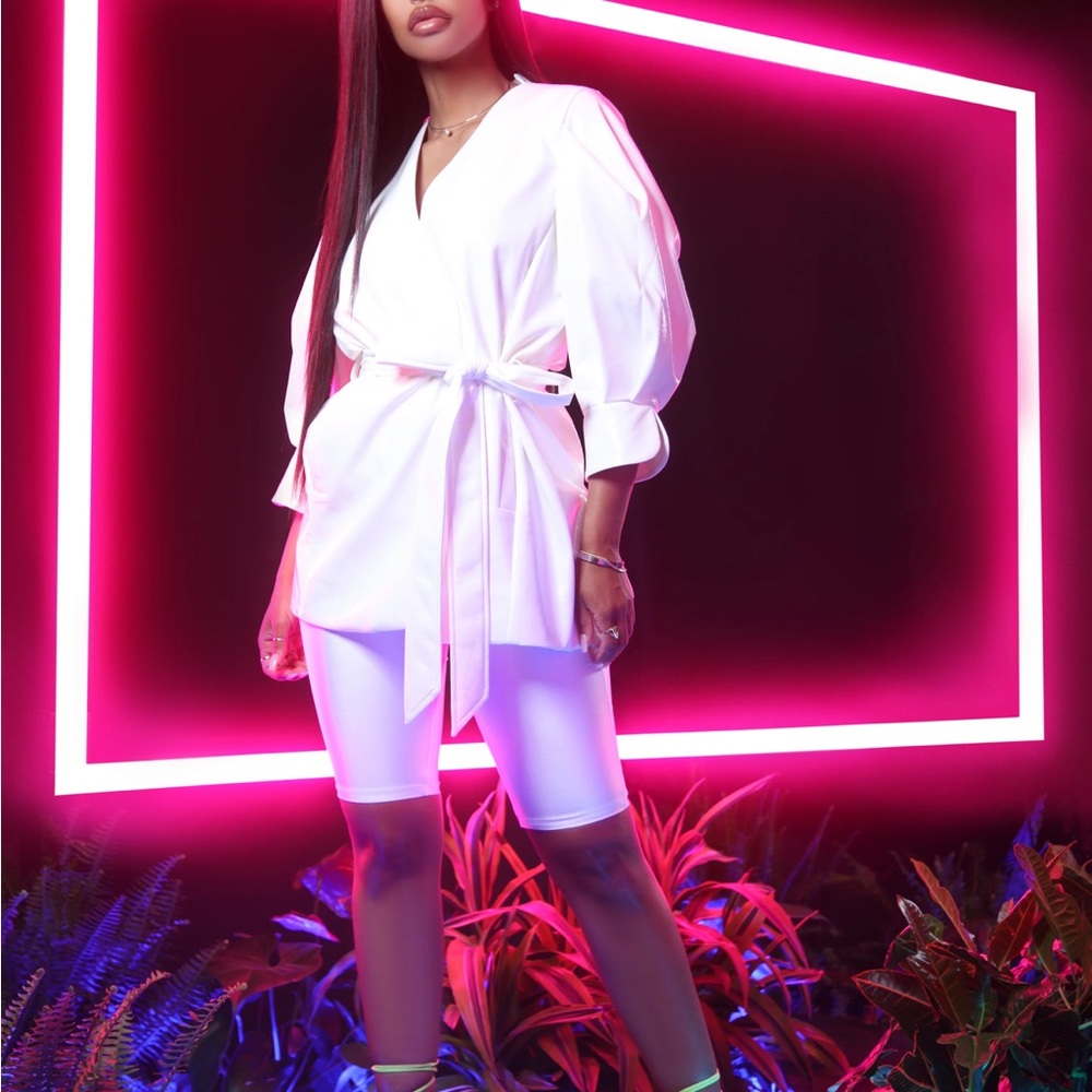 NWT White Faux Leather Jacket